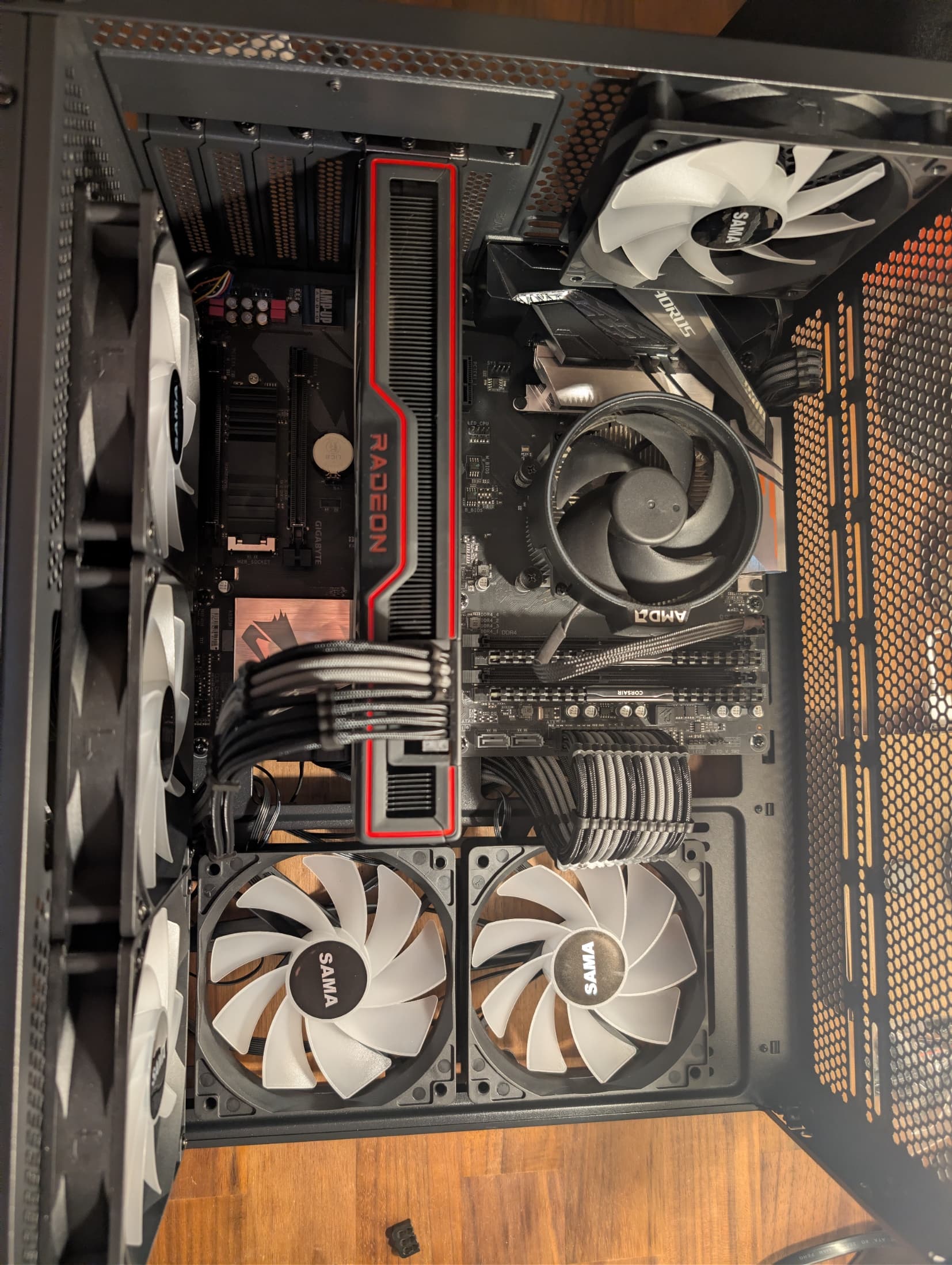 Back side of the case showing cable management